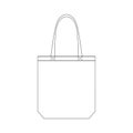 Template tote bag hand bag vector object flat design outline clothing