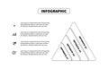 Template triangular design infographic business 4 elements. The outline plan presents a template vector in four steps. Creative Royalty Free Stock Photo