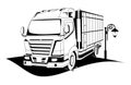 A template of truck logo. Logistic logo for your business Royalty Free Stock Photo