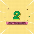 2nd Anniversary premium template - Green and Yellow flat color