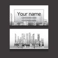 Template two-sided business card with skyscrapers