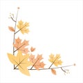 Autum Leaf Corner Vector