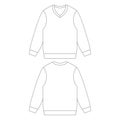 Template v-neck sweater vector illustration flat sketch design