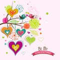 Template Valentine greeting card, vector