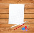 Template for Valentines day with clean notepad sheet Royalty Free Stock Photo