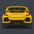 Phoenix Yellow Japanese Hatchback Sport Car