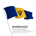 Template vector Barbados flag modern design