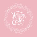 Template vector card with realistic decorated eggss.