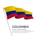 Template vector Colombia flag modern design