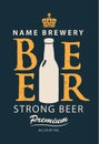 Label for strong beer with a picture of the bottle