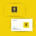 Logotype design concept lighting bulb with on sign