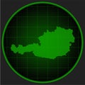 Template vector map outline Austria on radar