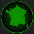 Template vector map outline France on radar