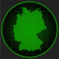 Template vector map outline Germany on radar