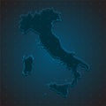 Template vector map outline Italy on radar