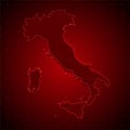 Template vector map outline Italy on radar