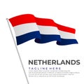 Template vector Netherlands flag modern design