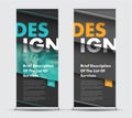 Template roll-up banner with diagonal elements at differe