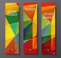 Template of vertical web banners with abstract multi-color polygonal background Royalty Free Stock Photo