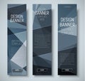 Template vertical web banners with abstract polygonal background Royalty Free Stock Photo