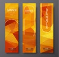 Template vertical web banners with polygonal abstract gold background Royalty Free Stock Photo