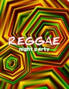 Template of vibrant reggae night party flyer. Vector background