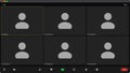 Template video conference user interface. Application for social communication. Royalty Free Stock Photo