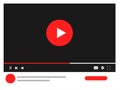 Template video frame. Video player for web and mobile apps. Video content mockup