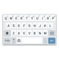 Virtual keyboard for smartphone with QWERTY layout and uppercase letters