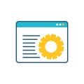 Template webpage with gears machine settings