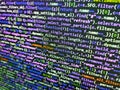 Template of website, selective focus. PC software creation business. Background of software developer script. Screen of web Royalty Free Stock Photo