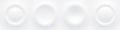 Template white buttons set with outer and inner shadows, soft and delicate 3d illustration