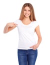 Template woman in white shirt