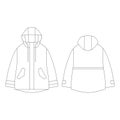 Template women blend parka vector illustration flat design outline clothing collection outerwear