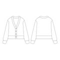 Template women cropped cardigan vector illustration flat design outline clothing collection Royalty Free Stock Photo