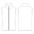 Template women fleece vest vector illustration flat design outline clothing collection outerwear Royalty Free Stock Photo