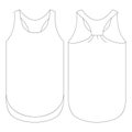 Template women tank top loose vector illustration flat design outline clothing