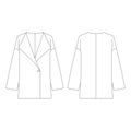 Template women wool short coat vector illustration flat design outline clothing collection outerwear Royalty Free Stock Photo