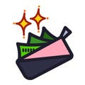 Money in wallet colorful vector icon Royalty Free Stock Photo