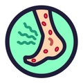 Eczema on foot colored vector icon Royalty Free Stock Photo