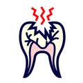 Tooth cavity colored vector icon Royalty Free Stock Photo