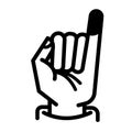 Inked finger vector icon illustration Royalty Free Stock Photo