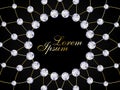 Twisted necklace with diamonds on a dark background. Precious stones, diamonds, luxuri Royalty Free Stock Photo