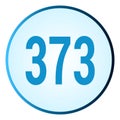 Number 373 symbol or logo with round frame in blue gradient color