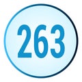 Number 263 symbol or logo with round frame in blue gradient color Royalty Free Stock Photo