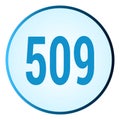 Number 509 symbol or logo with round frame in blue gradient color Royalty Free Stock Photo
