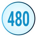 Number 480symbol or logo with round frame in blue gradient color Royalty Free Stock Photo