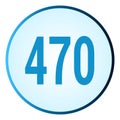 Number 470 symbol or logo with round frame in blue gradient color Royalty Free Stock Photo