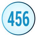 Number 456 symbol or logo with round frame in blue gradient color Royalty Free Stock Photo