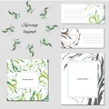 Templates with abstract elements for branding and identity. A set of text frames and business cards. For modern design, ads, Royalty Free Stock Photo